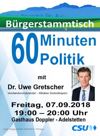 Plakat CSU Stammtisch - Gretscher