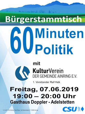 Plakat CSU Stammtisch - Kulturverein